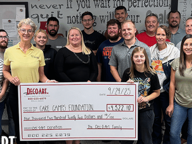 Dec-O-Art Makes $4.5K Donation to Care Camps Foundation