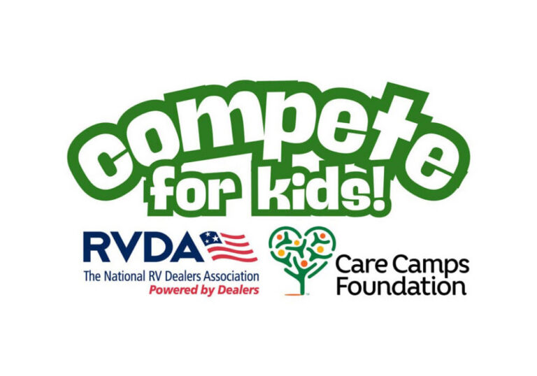Logo - Compete for kids, including RVDA Logo and Care Camps Foundation Logo