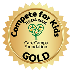 Compete for Kids RVDA 2026 Badge - GOLD including Care Camps Foundation Logo