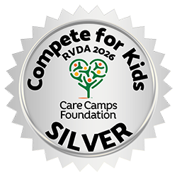 Compete for Kids RVDA 2026 Badge - SILVER including Care Camps Foundation Logo