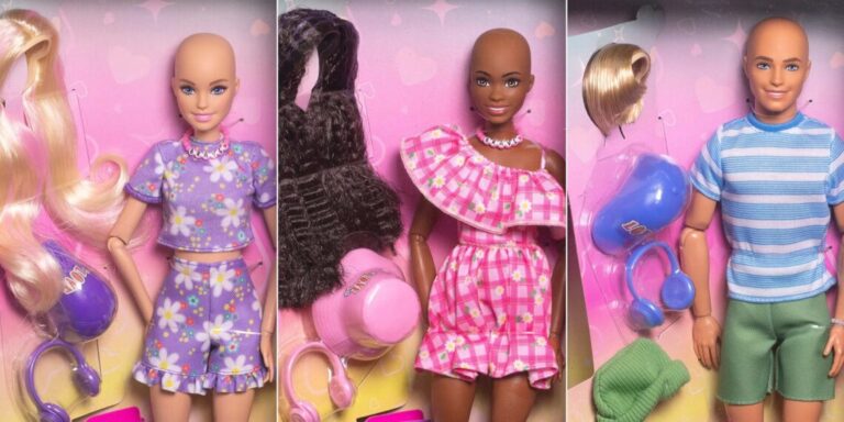 A few examples of barbie dolls from Mattel